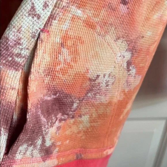 LOGO matching set of crop pant and front zip hoodie. Tie dye waffle knit. NWOT. - Picture 11 of 16